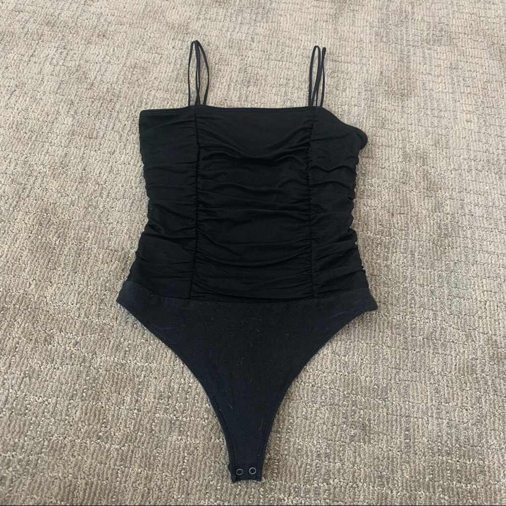 Abercrombie black ruched bodysuit